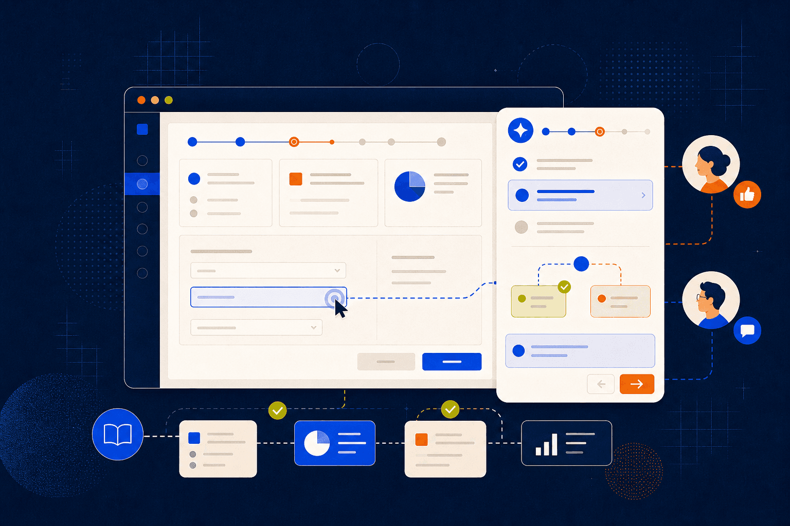 Emulate provides contextual step-by-step guidance inside a live business application and learns from teammate feedback.